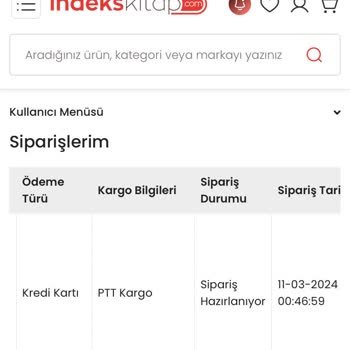 İndeks Kitap Teslim Edilmeyen Ürün