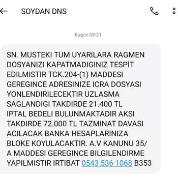Soydansmnlık (SMS) Asılsız SMS Gönderiyor!