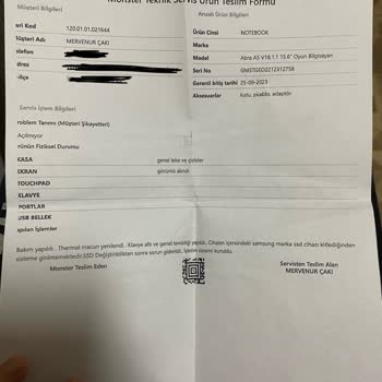 Monster Teknik Servise Giden Bilgisayarımın Aynı Şikayetle Geri Dönme