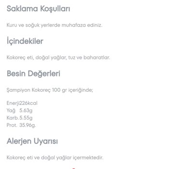 A101 Şampiyon Kokoreç Çok Yağlı Ve Kötü.