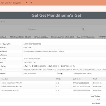 Mondihome Siparişimi Getirmiyor Ve Bizi Sürekli Oyalıyor