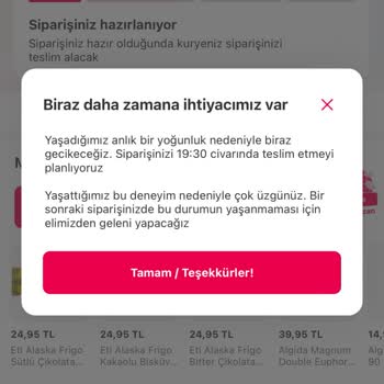 Yemek Sepeti İşgüzarlığı