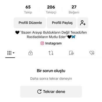 TikTok Bir Sorun Oluştu