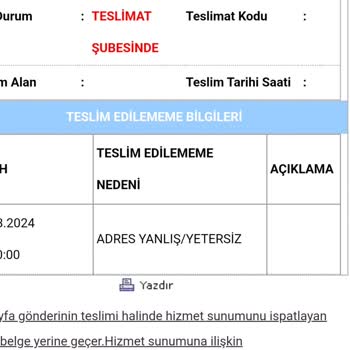 Aras Kargo Adres Yetersiz Diye Kargoyu Getirmiyor