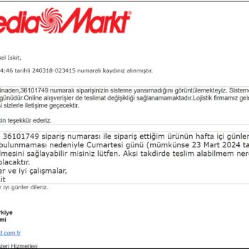 Trendyol Ve Media Markt Ürün Teslim Tarihi İçin Sorun Çıkartıyorlar