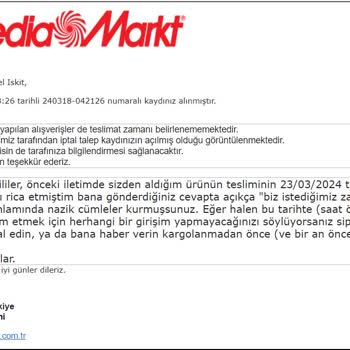 Trendyol Ve Media Markt Ürün Teslim Tarihi İçin Sorun Çıkartıyorlar