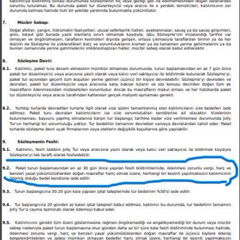 Jolly Tur Haksız Kazanç. Kullanmadığım Turun Parasını Aldı