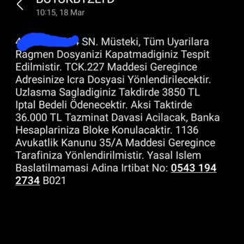 BUYUKBYZLTD (SMS) Dava Dosyası Sorgulama