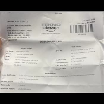 Teknosa Yenilenmiş Telefon İade Sorunu