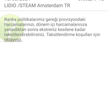 Lidio Ödeme Hizmetleri Kredi Kartı Bilgi Dışı İşlem