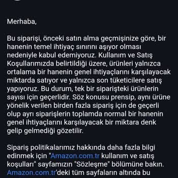 Amazon Sipariş İptali Hane İhtiyacı Aşımı