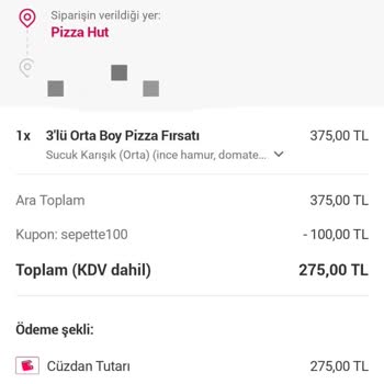 Yemeksepeti 1 Saatte İptal Edilen Pizza Siparişi Ve Ulaşılamayan Müşteri Hizmetleri