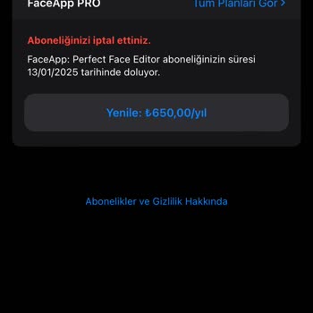 Faceapp Abonelik İptali Yaptım Ama Faturama 650 TL Ödeme Geldi