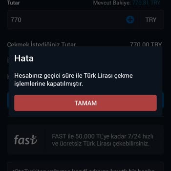 BTCTURK Yatırım Çekme Sorunu Ve Müşteri Hizmetleri Mağduriyeti