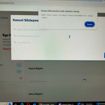 İBB - İstanbul Büyükşehir Belediyesi Staj Başvurusu Tarafından Alınan Hata