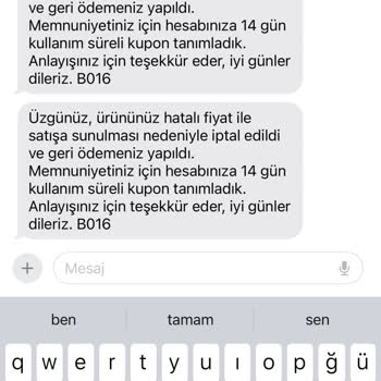 Hepsiburada İptal Edilen Siparişim