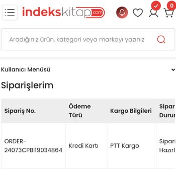 İndeks Kitap Uzun Süre Kargoya Verilmeyen Kitaplar.