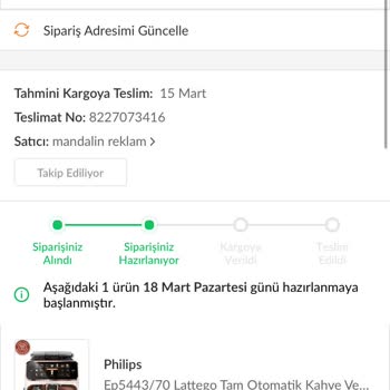 Trendyol Philips Kahve Makinesi