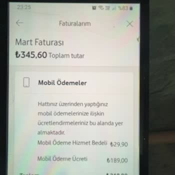 Vodafone Mobil Ödeme Ücret Saçmalığı