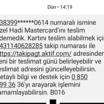 AGT Kurye (aynigunteslim.com) Takip Numarası Hatası