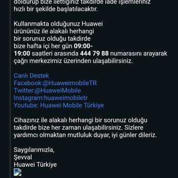 Huawei İade Ürüne Ait Para İadesini Yapmıyor
