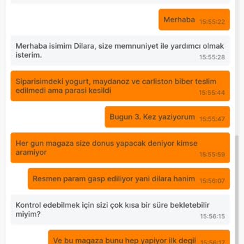 Migros Hemen Eksik Ürün Getirip Paramı İade Etmiyor