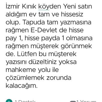 Tapu ve Kadastro Genel Müdürlüğü Tapuda Müşterek Yazan Şahsi Evim