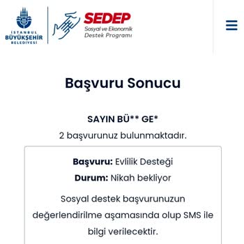 İBB - İstanbul Büyükşehir Belediyesi Evlilik Desteği (nikah Bekliyor)