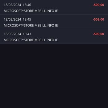 Microsoft Store Kartımdan İzinsiz Para Çekimi