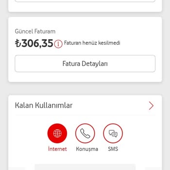 Vodafone Yanımda Kalan Kullanımın Bilgileri Hatası Fatura Miktarı