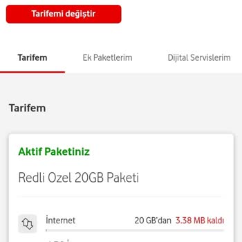 Vodafone Yanımda Kalan Kullanımın Bilgileri Hatası Fatura Miktarı
