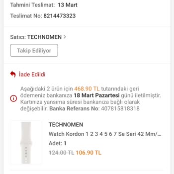 Trendyol Bankanın Paramın İadesini Kartıma Yansıtmaması