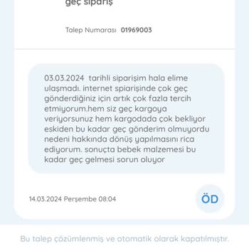 ebebek İndirimli Fiyattan Teslim Etmek İstememe