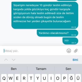 Watsons 10 Gündür Teslim Edilmeyen Sipariş