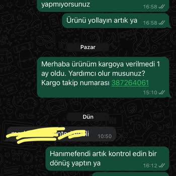 B&G Sportive 17 Şubattan Beri Yollanmayan Kargo