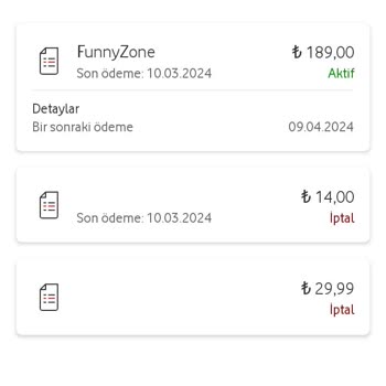Funny Zone Vodafone Haksiz Yere Faturama 189 TL Alması