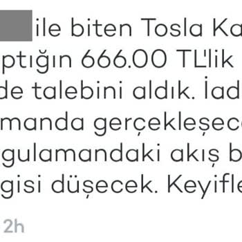Tosla Para İademi Vermiyor