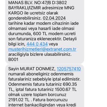 Extranet İnternet Hizmetinde Yaşanan Sorunlar