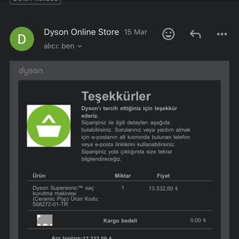Dyson Ürünü Kargoya Vermiyor