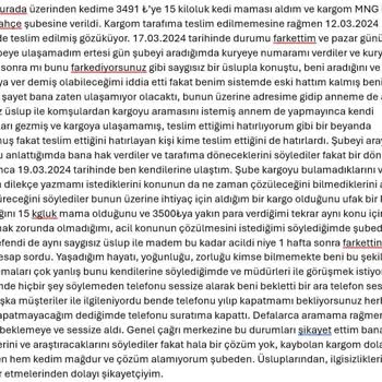 MNG Kargo Saraybahçe Şubesi Kargomu Kaybetti!