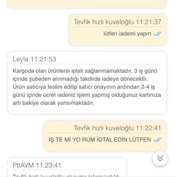 Epttavm Yanlış Adres Eksik Ürün