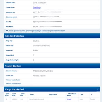 Ümitköy Yurtiçi Kargo Dağıtım Şikayeti