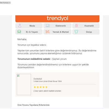 Trendyol'un Her Yorumumu Engellemesi