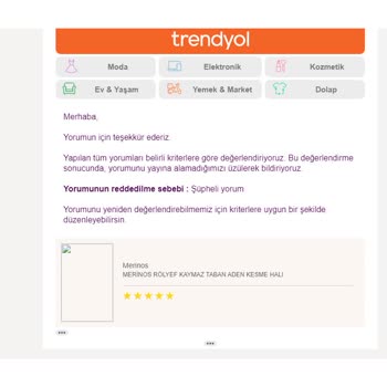 Trendyol'un Her Yorumumu Engellemesi