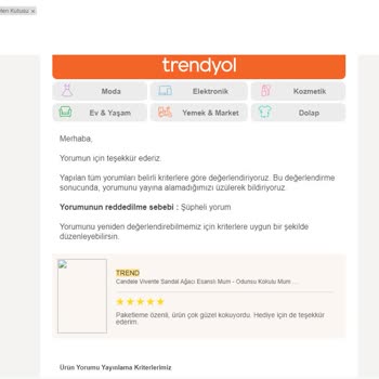 Trendyol'un Her Yorumumu Engellemesi