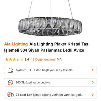 Hepsiburada Ala Lighting Avize Pişmanlığı