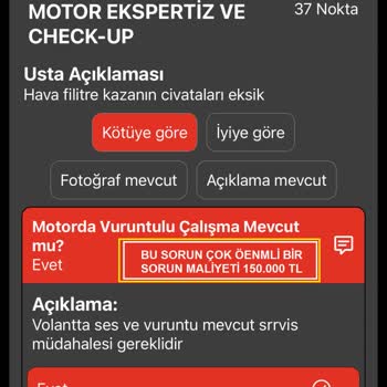 Otorapor Yapılan Çok Hatalı Ekspertiz