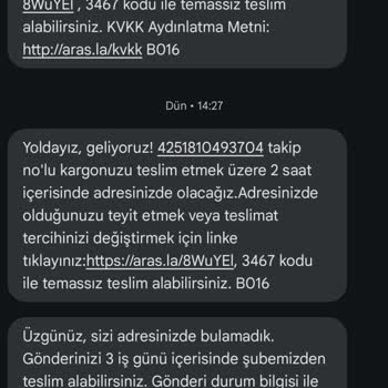 Aras Kargo Mağdur Eder Cennet Şubesi Kapatılsın