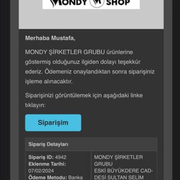 Mondy Shop 40 Günden Fazla Oldu Ne Dönüş Ne Cevap Var!