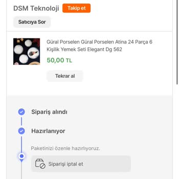 Güral Porselen Hepsiburada Sipariş İptali Hakkında.